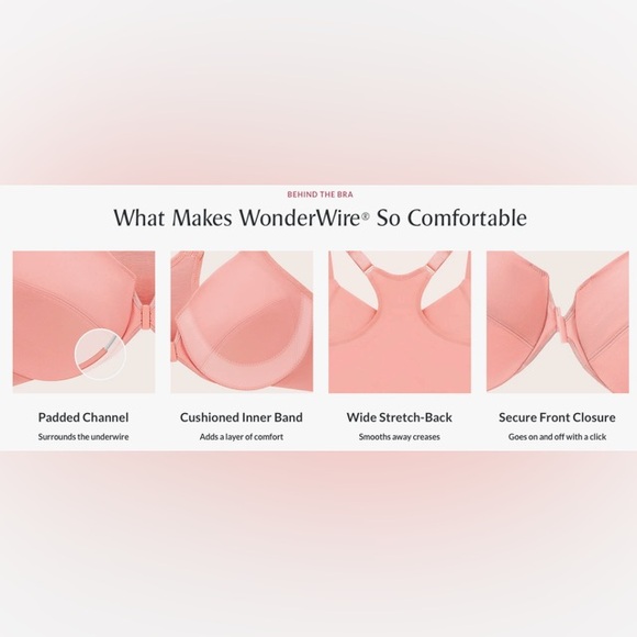 GLAMORISE - Front Closure Smoothing Wonder Wire Bra - Nude/Cappuccino 44DD - Picture 11 of 11